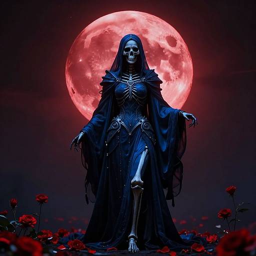 Spectral Guardian Under Blood Moon