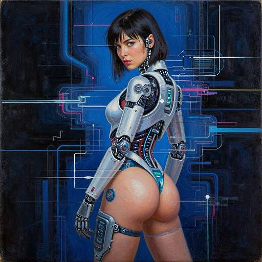Hyperrealistic Cyberpunk Woman Portrait