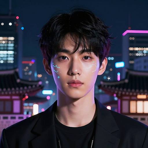 Korean AI Cyberpunk Portrait