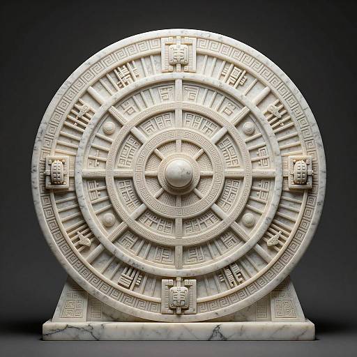 Ancient Mayan Calendar in Gilded Zelda Style