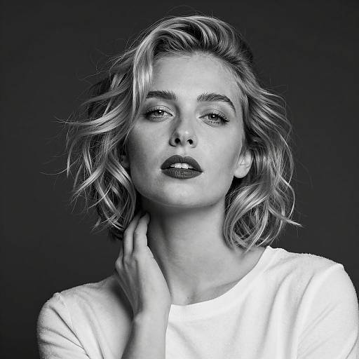 Elegant Black-and-White Portrait of a Woman