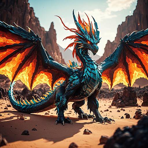 Crystalline Phoenix-Dragon Hybrid in Desert Oasis