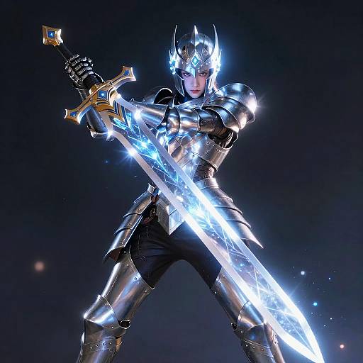 Glowing Crystal Sword Warrior