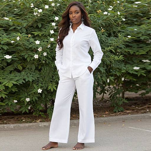 Dark-Skinned Woman in Cotton Plazo Suit