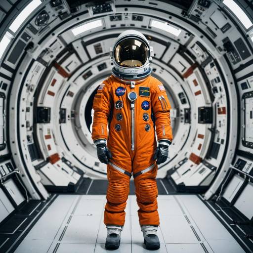Solo Astronaut in Orange Space Suit