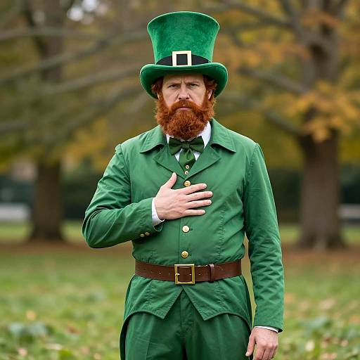 Bearded Leprechaun in Victorian Costume