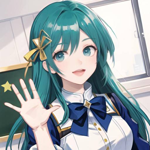 Anime Girl in Maid Outfit in Classroom