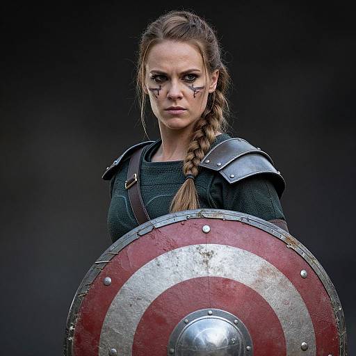 Fierce Warrior Woman with Shield