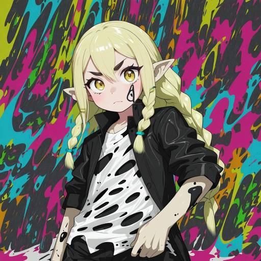 Illustration of Agent 3 (splatoon 3), splatoon (series) in the style of Xiujia yihuizi