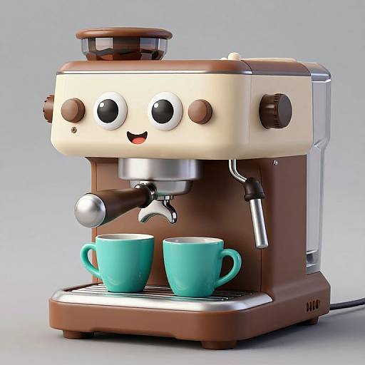 Friendly Cartoon Coffee Machine