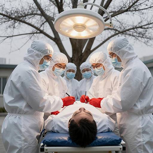 Surgical Scene with Intense Medical Figures
