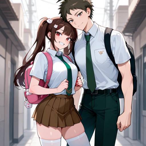 Stylish Hinata Hajime in Necktie and Skirt