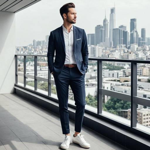 Chic Office Worker on Urban Terrace
