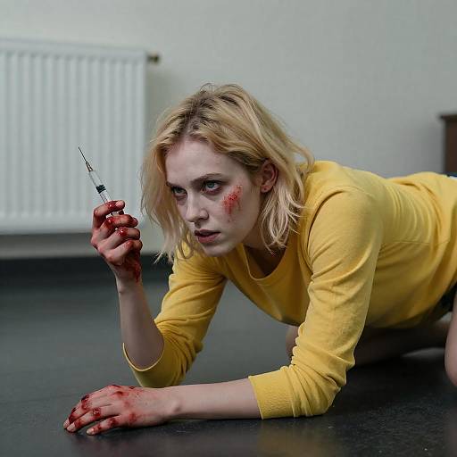 Intense Image of a Woman in Conflict