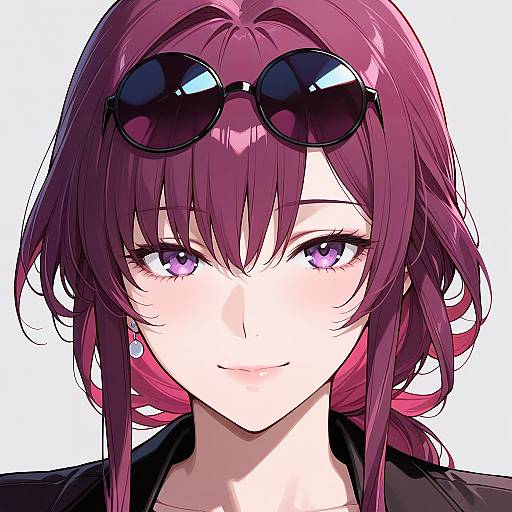 Mature Purple-Red Haired Woman Portrait