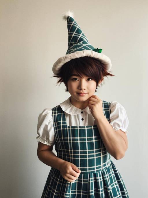 Whimsical Plaid Munchkin Cosplay Portrait