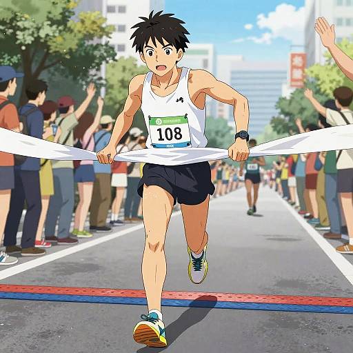 Dynamic Anime Marathon Finish Line