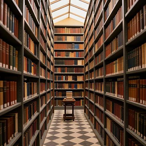 Endless Library with Geometric Skylight