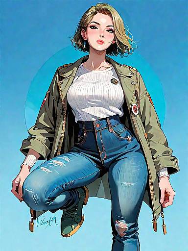 Casual Style: Woman in Bomber Jacket