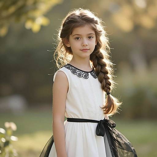 Graceful Girl in Sunlit Garden