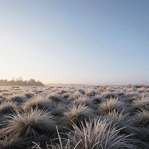 Minimalist Frosted Moor at Sunrise