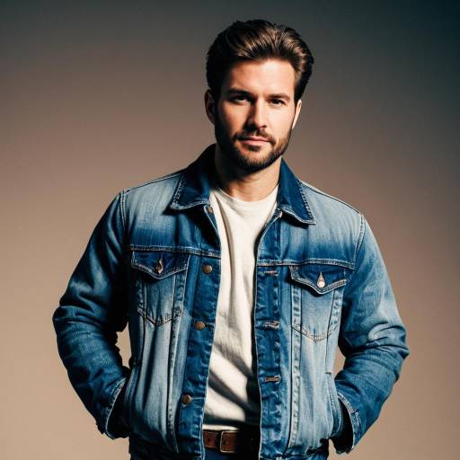 Man in Denim Jacket with Tousled Hair