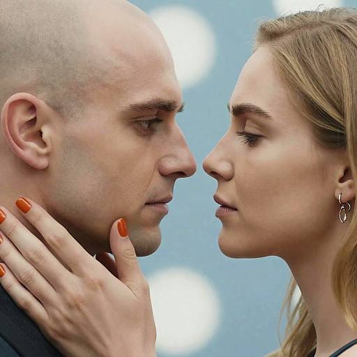 Intimate Close-Up of a Couple's Gazes