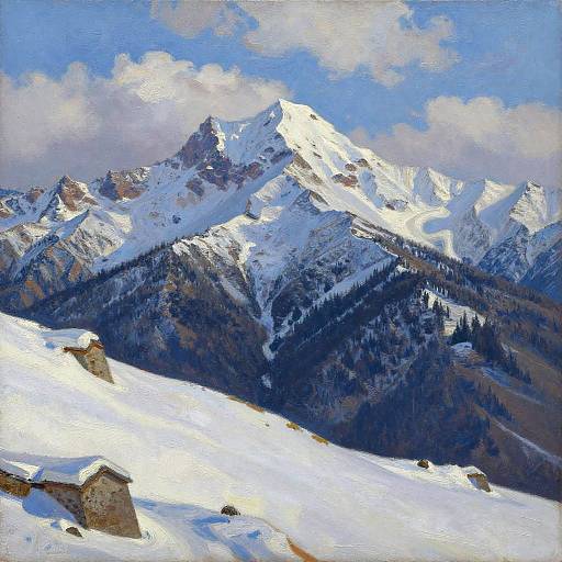 Vibrant Snow-Capped Mountain Landscape