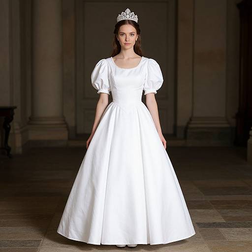 Elegant White Queen Dress Costume