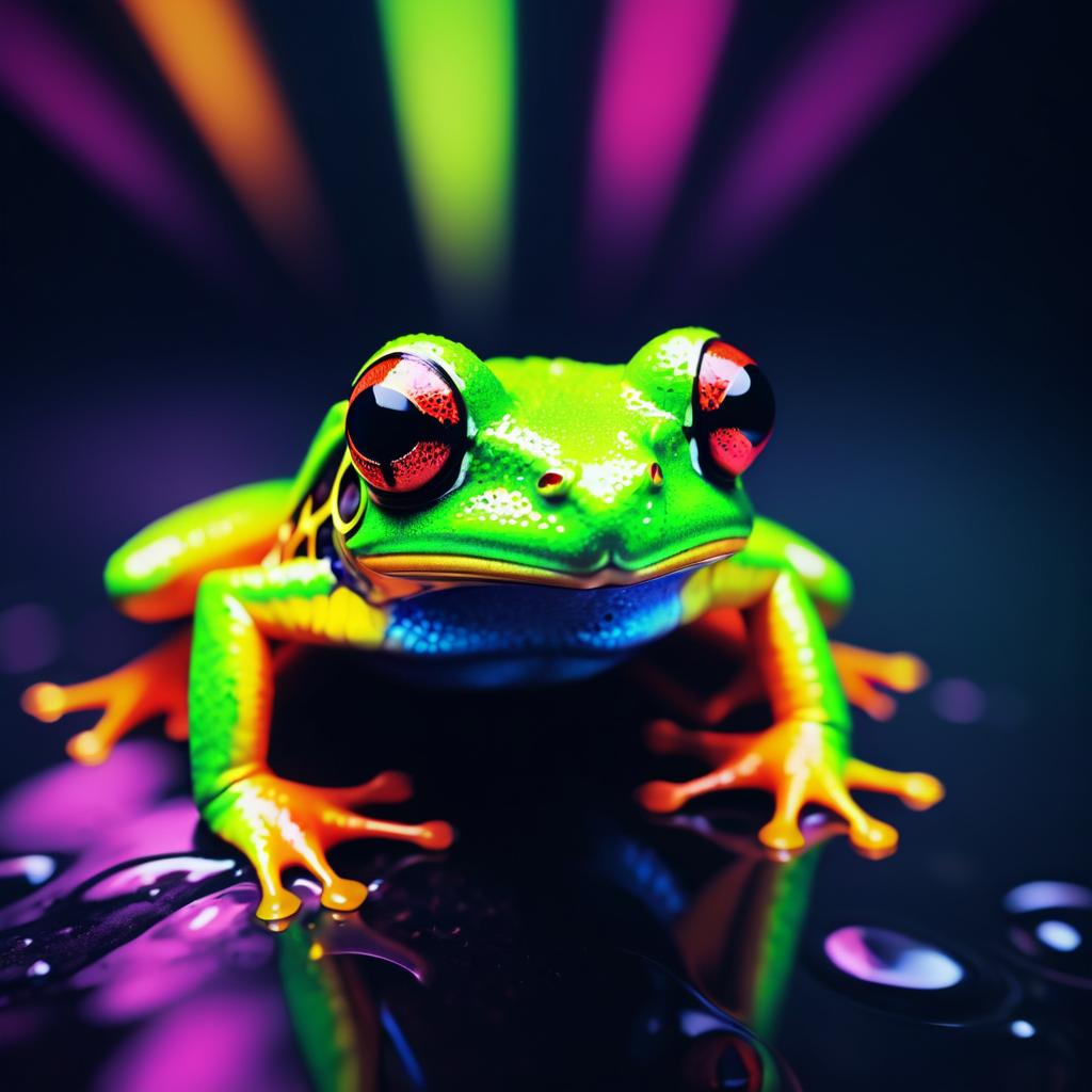 Cinematic Macro Shot of a Frog