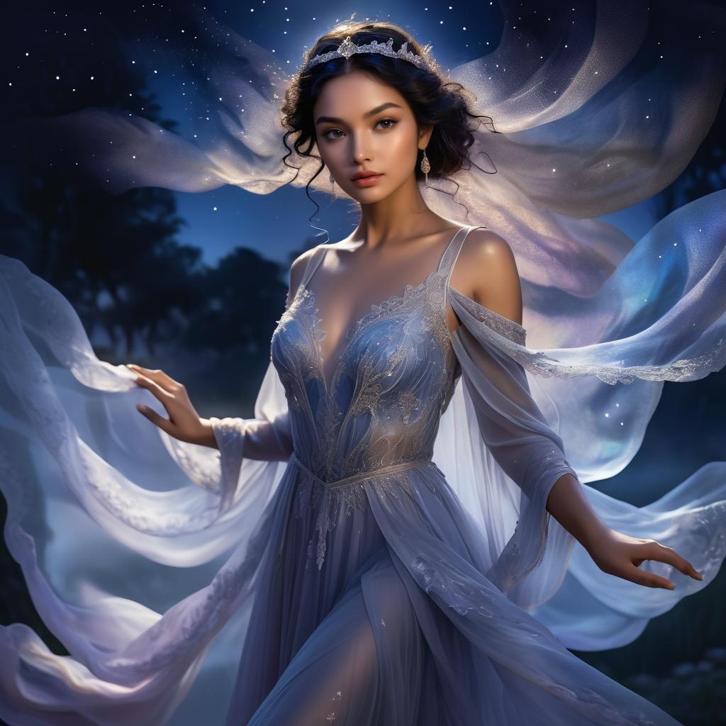 Ethereal Twilight Portrait of Mysterious Femininity