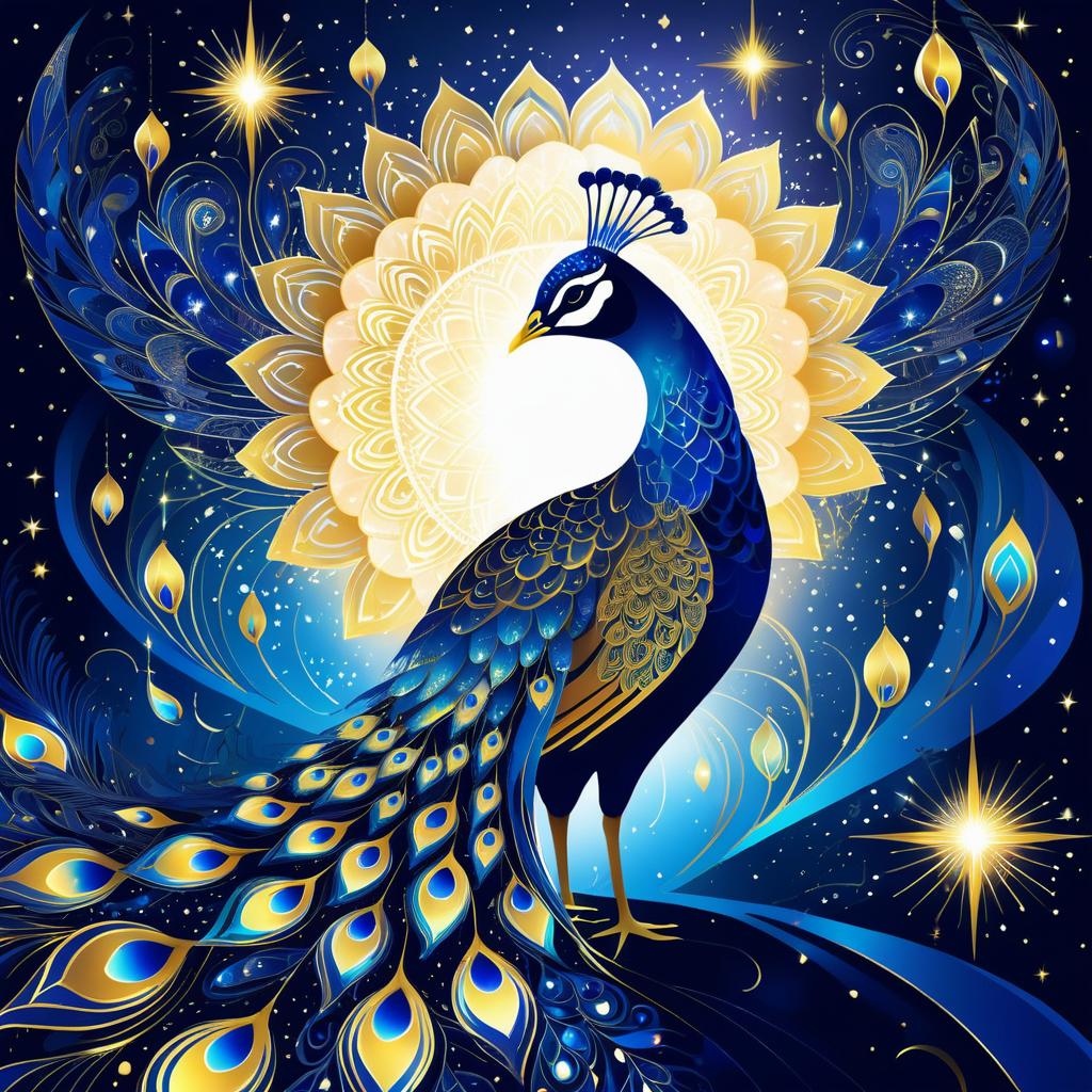 Radiant Peacock in Celestial Wonderland