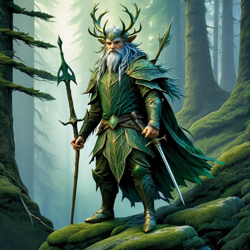 Majestic Forest Guardian in Mountains