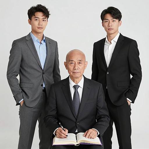 Serious Businessmen in Formal Attire