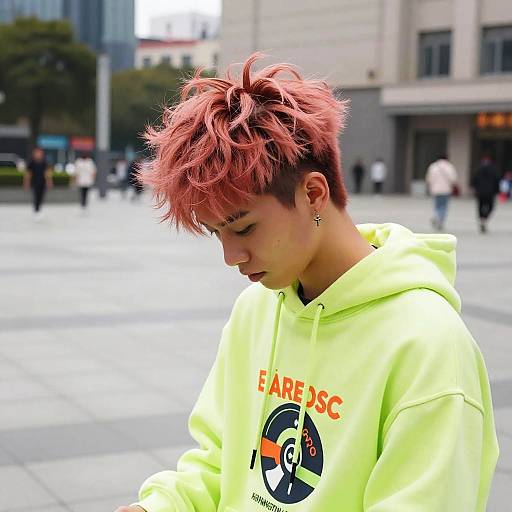 Vivid Hair Street Performer Portrait