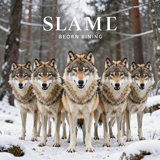 Sinister Humanoid Wolves in Frozen Forest