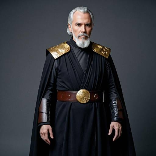 Elderly Male in Count Dooku Cosplay Costume
