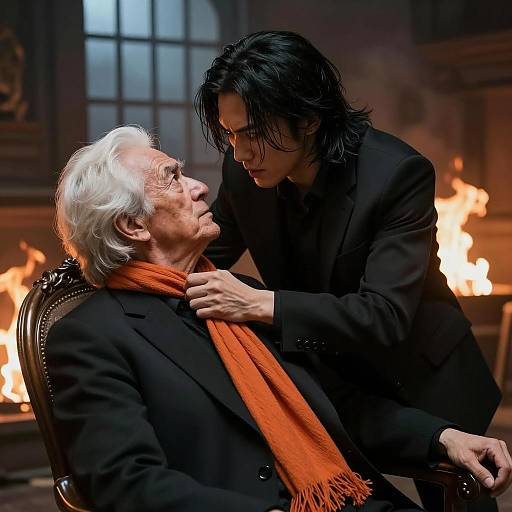 Intense Struggle in Dimly Lit Room