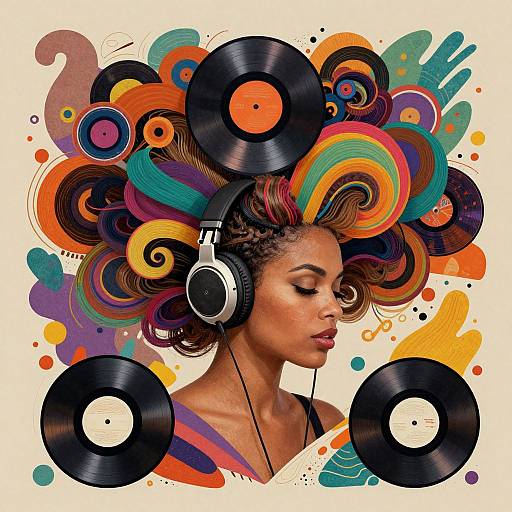 Vibrant Vinyl Hair Music Scene