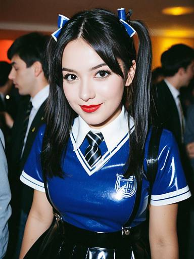 Candid Portrait of Schoolgirl Cosplay