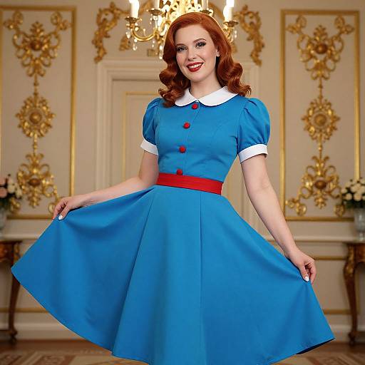 Vintage Redhead in Elegant Room