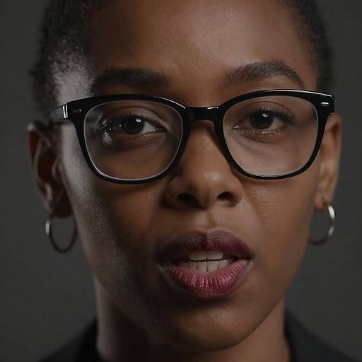 Intense Close-Up of a Black Woman