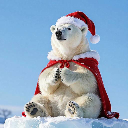 Mischievous Polar Bear Cub in Winter