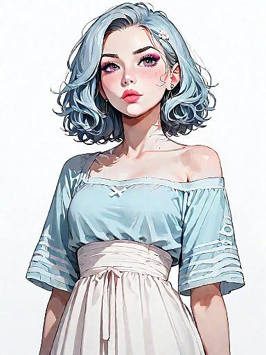 Casual Summer Style: Realistic Woman Portrait