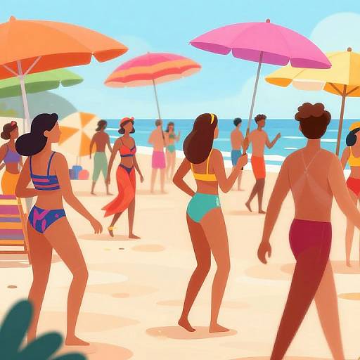 Vibrant Swimsuit Beach Party