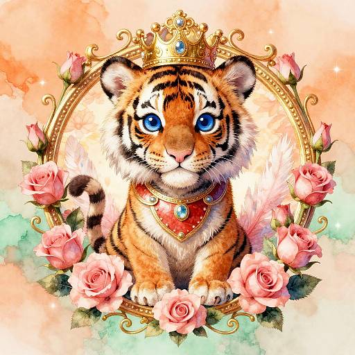 Chibi Bengal Tiger in Royal Armor