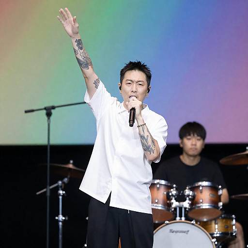 Dynamic Stage Performance with Male Singer