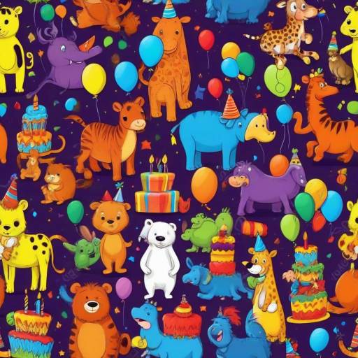 Vibrant Cartoon Animals for Birthday Fun