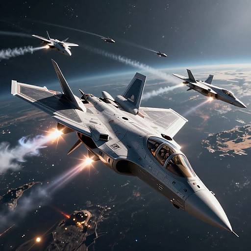 Sci-Fi Jet Fighter Aerial Dogfight