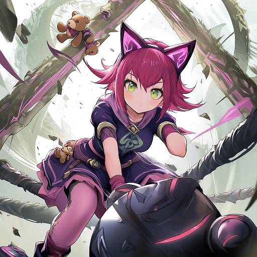 Illustration of Annie (league of legends), league of legends in the style of Doitsuken